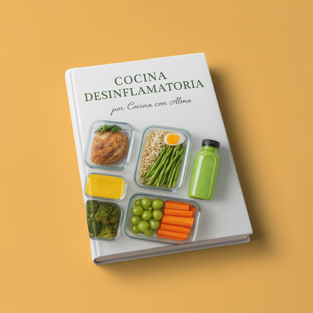 Cocina con Alma - recetas saludables desinflamatorias que sanan, libro con platos desinflamatorios y saludables.