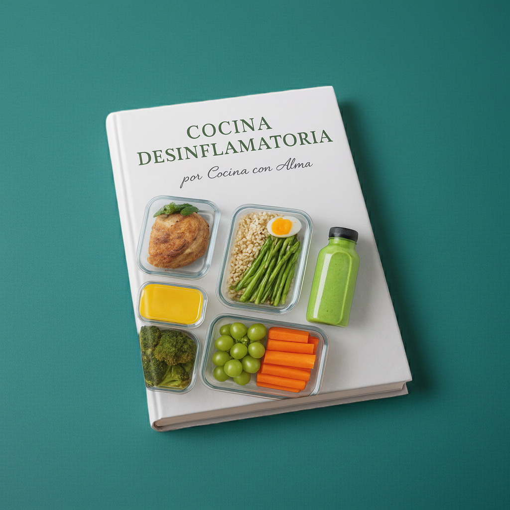 Cocina con Alma - recetas saludables desinflamatorias que sanan con menú de cocina desinflamatoria en libro.